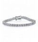 Sterling Round Cut Zirconia Eternity Bracelet