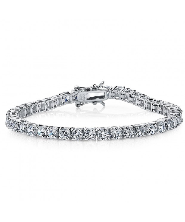 Sterling Round Cut Zirconia Eternity Bracelet