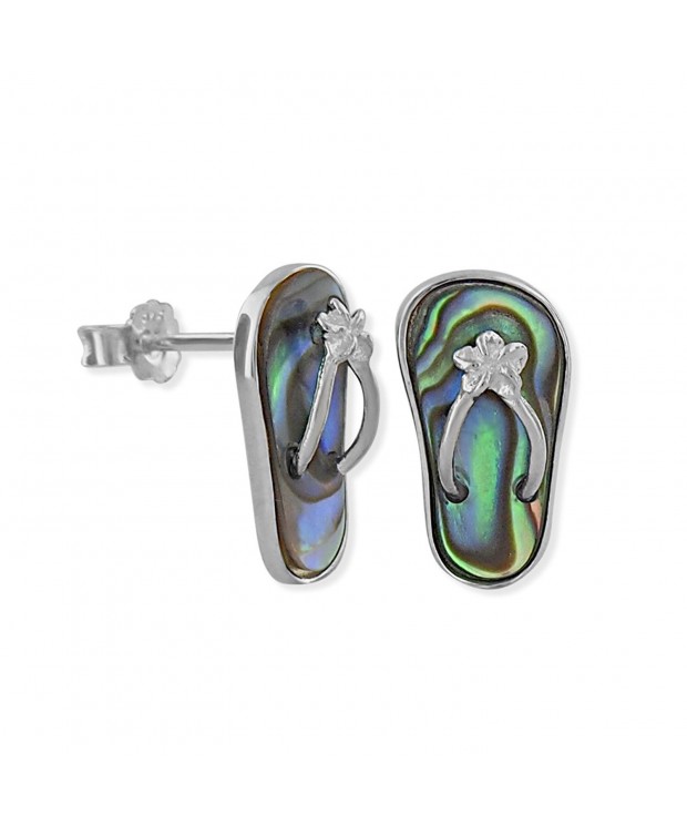 Sterling Silver Abalone Slipper Earrings