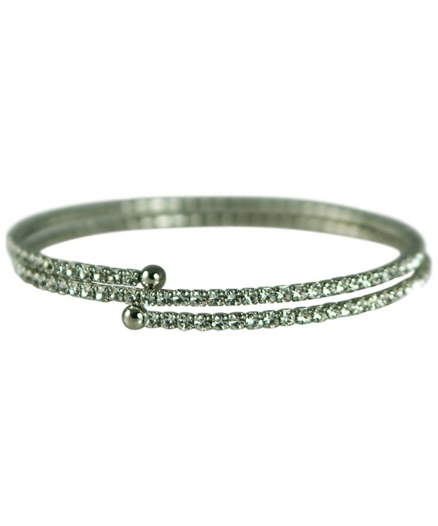 ROW AUSTRIAN CRYSTAL STERLING FLEXABLE BRACELET ALSO