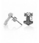 Sterling Silver Viking Mjolnir Earrings