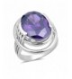 Simulated Amethyst Large Sterling Silver