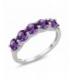 Purple Amethyst Sterling Silver 5 Stone