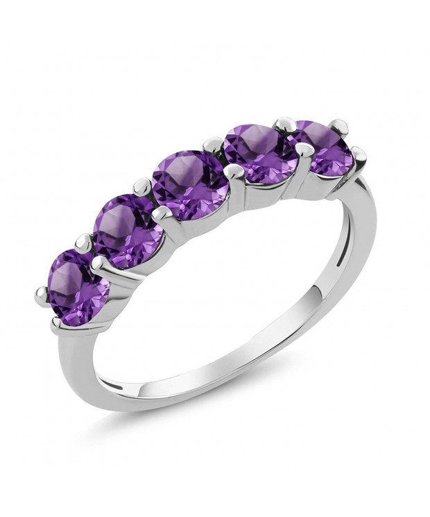 Purple Amethyst Sterling Silver 5 Stone