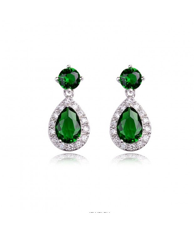 Teardrop Emerald Swarovski Elements Earrings