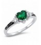 Simulated Emerald Polished Sterling Silver