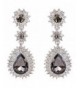 EleQueen Austrian Dazzling Earrings Silver tone