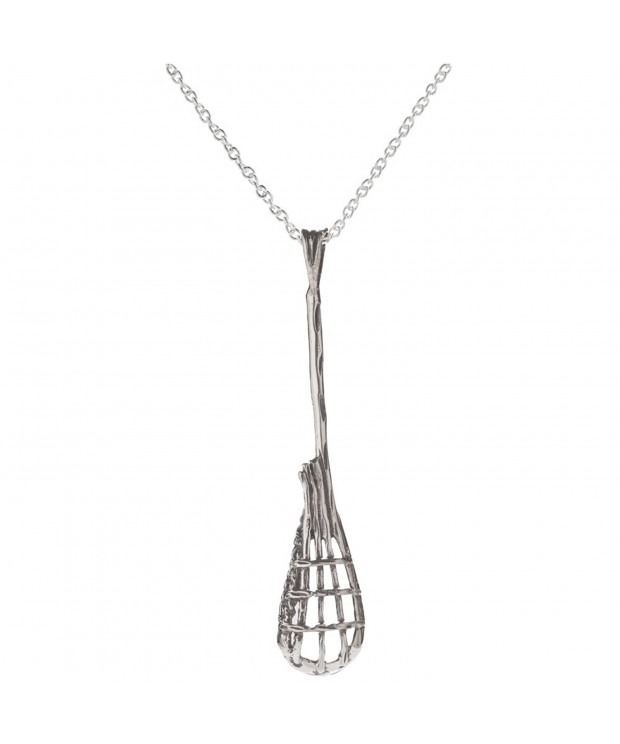 Sterling Silver Lacrosse Pendant Necklace