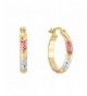 Sterling Tri Color Diamond cut Earrings Diameter