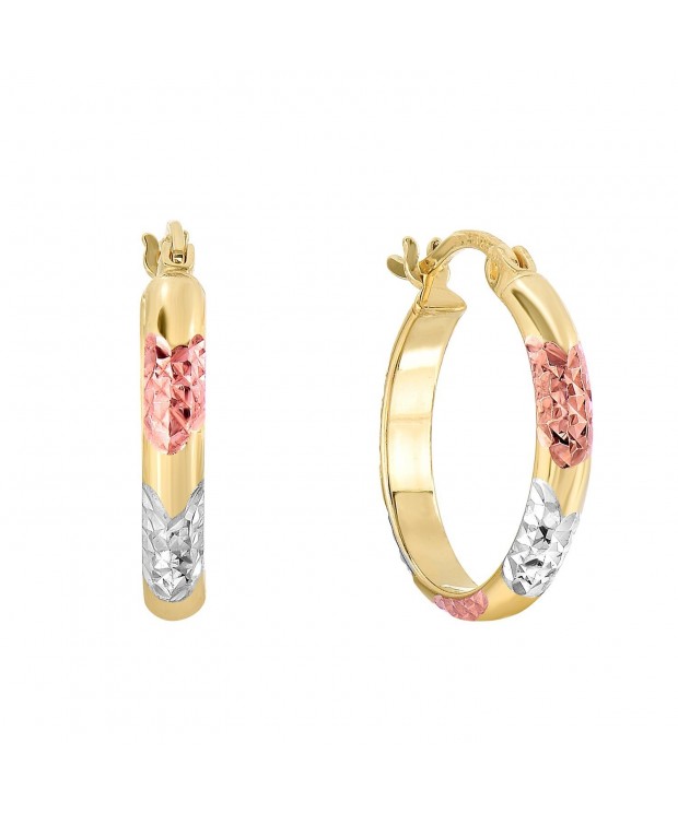 Sterling Tri Color Diamond cut Earrings Diameter