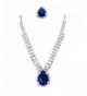 Elegant Tear Drop Occasion Necklace Set Blue