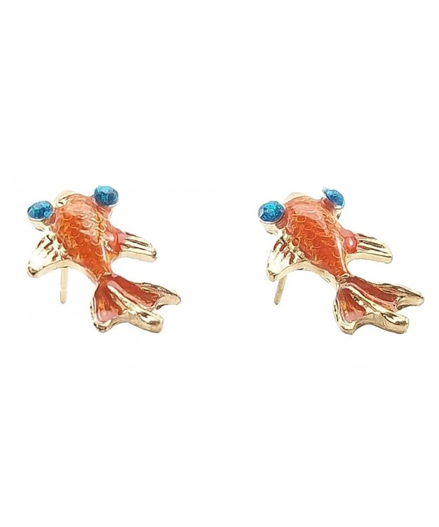 Goldfish Earrings Orange Fashion Jewelry