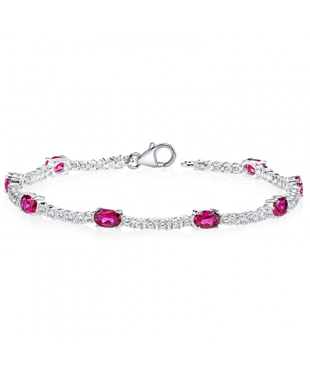 Created Ruby Bracelet Sterling Silver