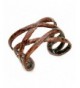 Distressed Vintage Copper Tone Criss Cross Bracelet