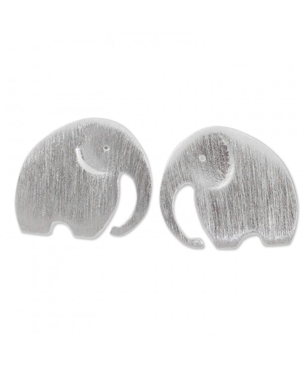 NOVICA Sterling Silver Earrings Elephant