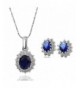 Platinum Sapphire Engagement Necklace Earrings