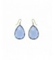 Blue Quartz Gold Earrings Teardrop