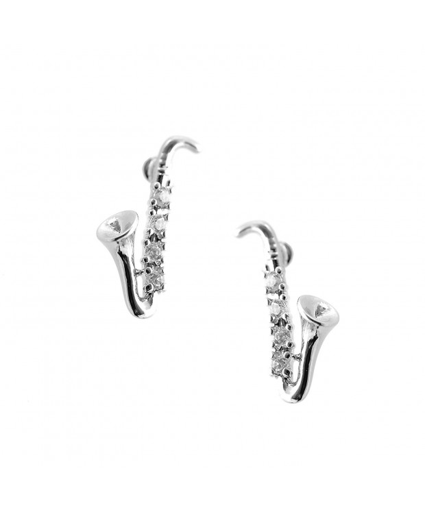 chelseachicNYC Gloss Crystal Saxophone Earrings