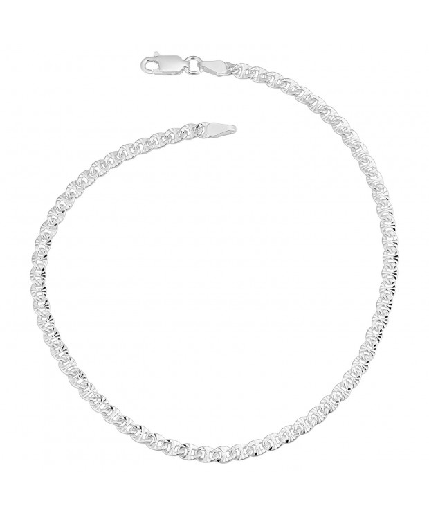 Sterling Silver Diamond Cut Mariner Bracelet