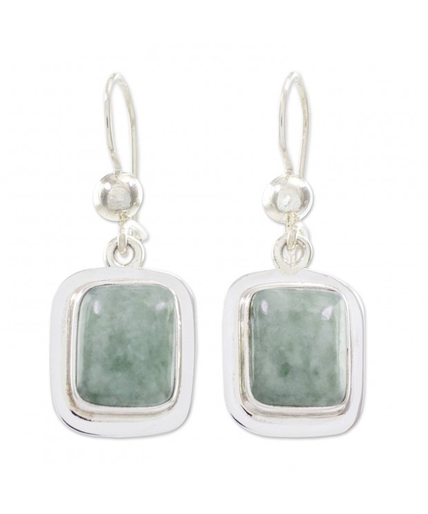 NOVICA Sterling Silver Rectangular Earrings