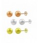 Sterling Silver Earrings Tri Color Finish