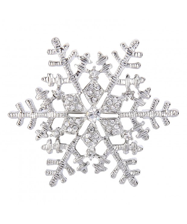 EleQueen Austrian Crystal Snowflake Silver tone