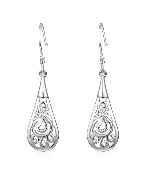 Fashion Sterling Filigree Teardrop Earrings