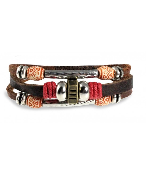 Accent Strand Design Leather Bracelet