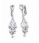 Sparkly Bride Earrings Cluster Rhodium