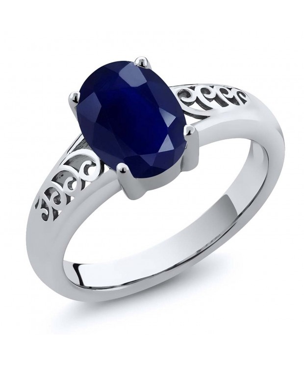 1 02 Sapphire Sterling Silver Womens