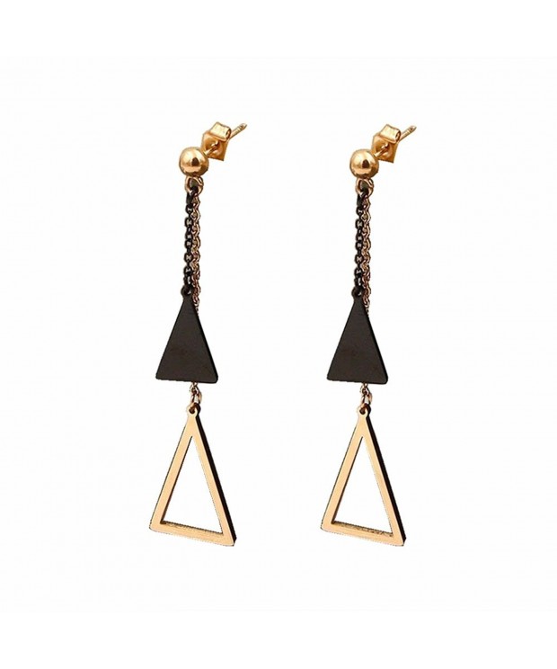 Titanium Plated Hollow Triangle Earrings