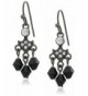 1928 Jewelry Black Tone Crystal Earrings