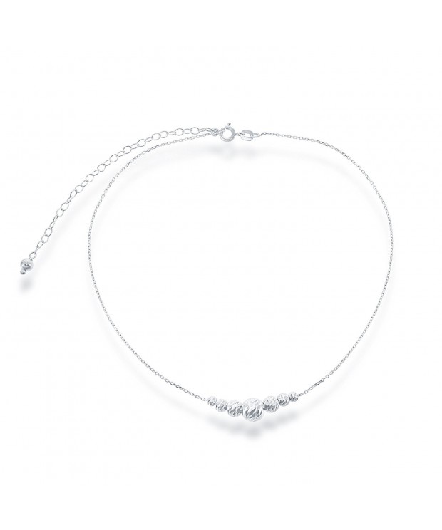 Sterling Italian Diamond Cut Moon Beads Necklace