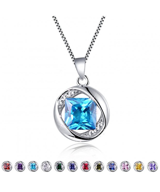 Aurora Tears Created Aquamarine Birthstone Necklace