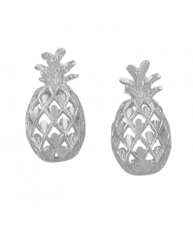 Sterling Silver Pineapple Stud Earrings