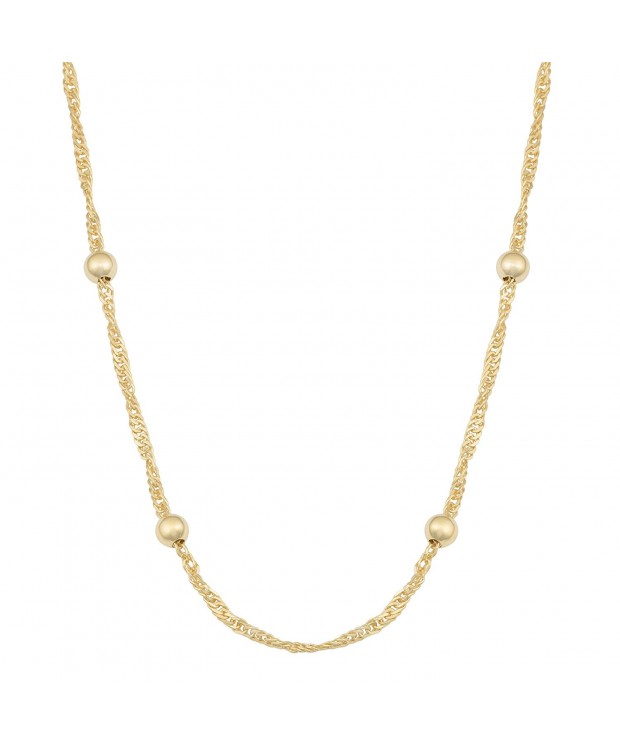 Yellow Plated Station Singapore Necklace