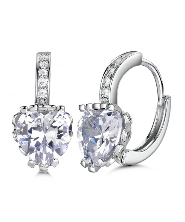 GULICX Zirconia Created Sapphire Earrings