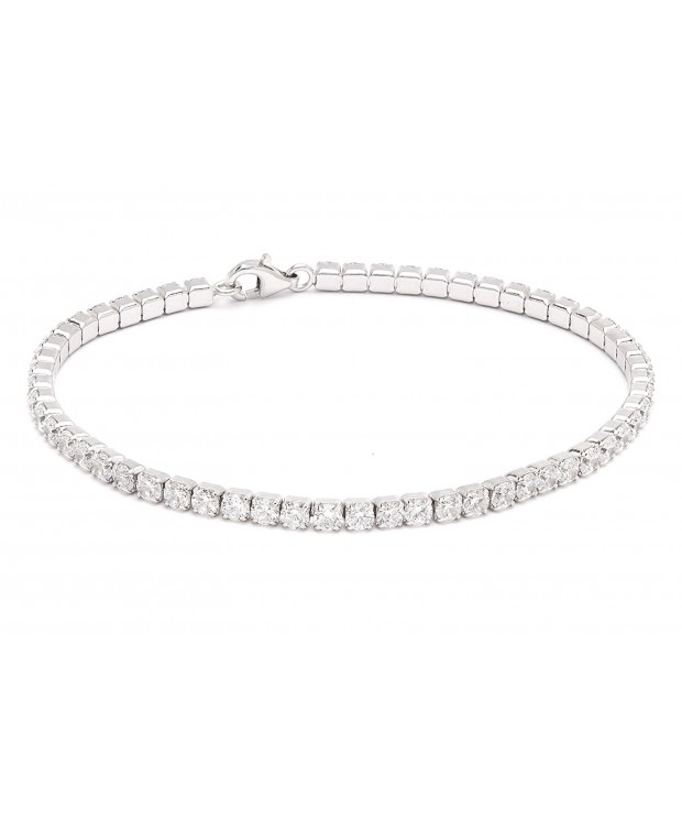 Sterling Silver Zirconia Bracelet Rhodium