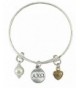 Sorority Adjustable Silver Bangle Bracelet