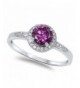 Simulated Amethyst Zirconia Fashion Sterling