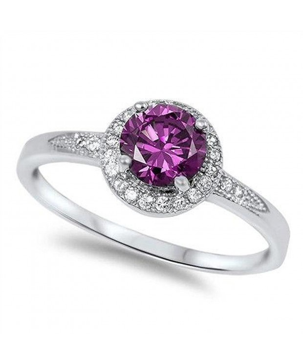 Simulated Amethyst Zirconia Fashion Sterling