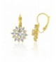 Plated Starburst Leverback Earring Yellow