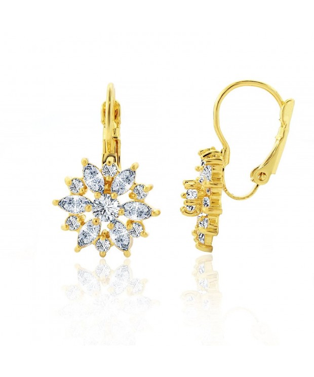 Plated Starburst Leverback Earring Yellow