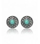 Antique Simulated Turquoise Teardrop Earrings