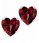 Simulated Garnet Shaped Sterling Earrings