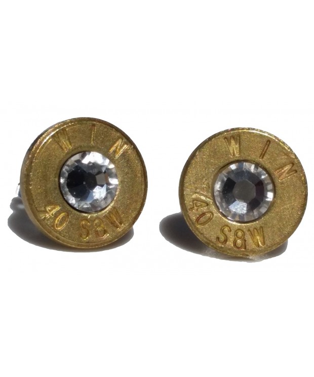 Brass Bullet Earrings Swarovski Crystal