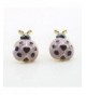 DaisyJewel Lilac Ladybug Stud Earrings