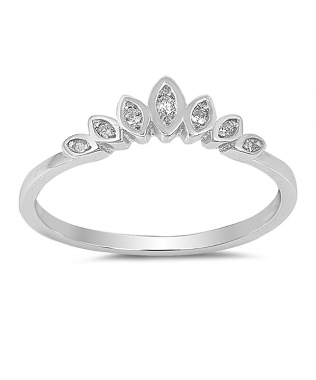 Clear Flower Sterling Silver Marquise