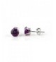 Sterling Silver Purple Zirconia Earrings