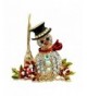 SELOVO Snowman Austrian Crystal Brooch